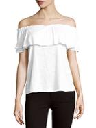 Saks Fifth Avenue Red Wilma Solid Off-the-shoulder Top