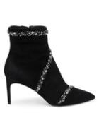 Rene Caovilla Embellished Point Toe Ankle Boots