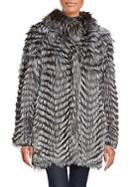 Karl Lagerfeld Feathered Fox & Rabbit Fur Coat