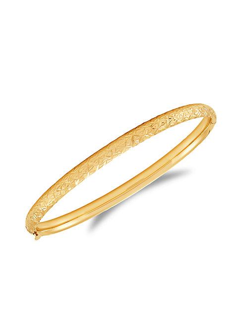 Saks Fifth Avenue 14k Yellow Gold Crystal Cut Bangle Bracelet