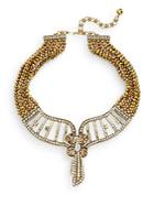 Heidi Daus Lined In Luxury Swarovski Crystal Beaded Necklace/goldtone