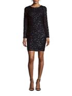 Adrianna Papell Roundneck Sequined Sheath Dress