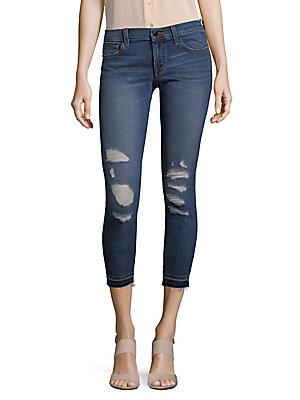 J Brand 9326 Ripped Low Rise Crop Skinny Jeans