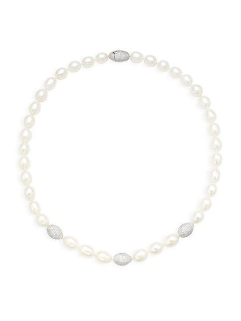 Adriana Orsini 10mm Oval Freshwater Pearl & Crystal Collar Necklace/19
