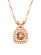 Effy 14k Rose Gold Brown & White Diamond Pendant Necklace