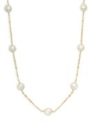 Belpearl 14k Yellow Gold & 7mm White Off-round Cultured Pearl Tin Cup Necklace