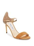 Jimmy Choo Open Toe Suede & Leather Sandals