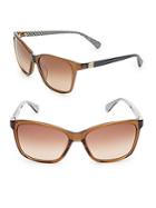 Diane Von Furstenberg Courtney 56mm Square Sunglasses
