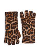 Saks Fifth Avenue Leopard-print Cashmere Gloves