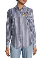 Equipment Medal Embroidered Stripe Shirt