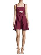 Cinq Sept Nyma Tie-front Fit-&-flare Dress