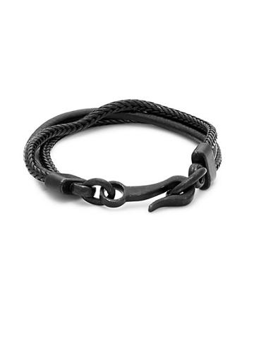 Link Up Matte Leather Hook Bracelet