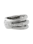 Effy Balissima Sterling Silver Triple Band Ring With Diamond Accents