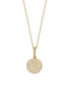 Kc Designs Disc Pave Diamond And 14k Yellow Gold Pendant Necklace