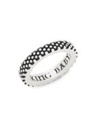 King Baby Studio Sterling Silver Thin Industrial Text Ring