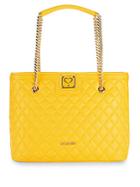 Love Moschino Quilted Chain Faux Leather Tote