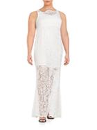 Marina, Plus Size Corded Lace Sheath Gown