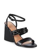 Halston Heritage Sola Leather Ankle Strap Sandals