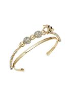 Alexis Bittar 10k Goldplated & Crystal Cuff Bracelet
