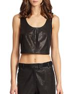 Thakoon Cropped Leather Tank Top