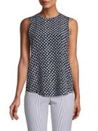 Theory Bringham Dotted Silk Top
