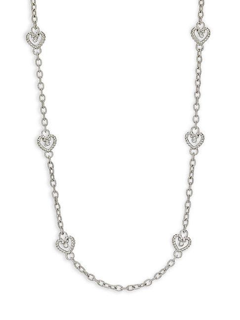 Judith Ripka Sterling Silver & Cubic Zirconia Heart Necklace