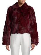 Adrienne Landau Textured Rabbit Fur Coat