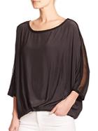 Ramy Brook Annette Draped Sheer-detail Top