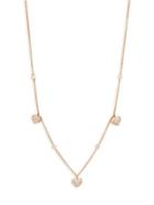 Effy 14k Rose Gold & White Diamond Heart Charm Necklace