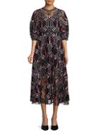 Valentino Embroidered Heart Cotton-blend Dress
