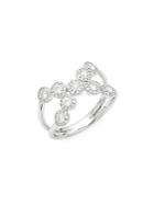 Diana M Jewels Diamond And 14k White Gold Crossover Ring