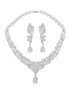 Eye Candy La Leia Rhodium-plated & Crystal Necklace & Earrings Set