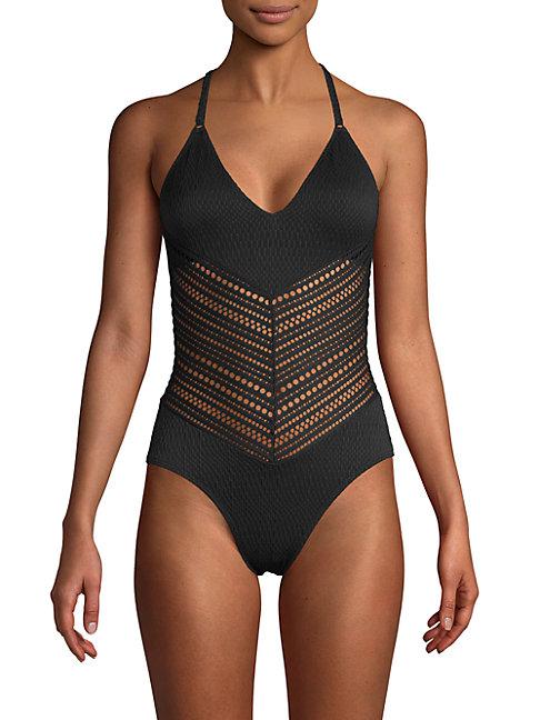 Robin Piccone Textured One-piece Swimsuit