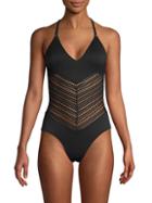 Robin Piccone Textured One-piece Swimsuit