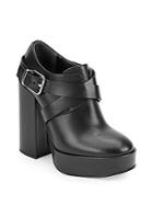 Jil Sander Round Toe Leather Ankle Boots