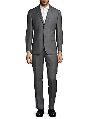Saks Fifth Avenue Made In Italy Plaid Wool Suit