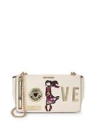 Love Moschino Embroidered Patch Faux Leather Crossbody Bag