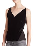 J Brand Lucy Velvet Mixed-media Camisole