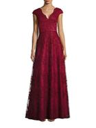 Adrianna Papell Lace V-back Gown