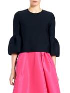 Carolina Herrera Knit Bell-sleeve Wool Top