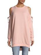 Solutions French Terry Cold Shoulder Sweater