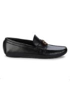 Roberto Cavalli Perforated Leather Driving Loafer Flats