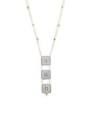 Freida Rothman Contemporary Deco Square Pendant Necklace