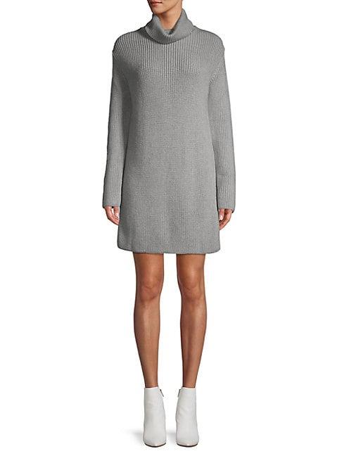 Valentino Cowlneck Wool Blend Sweater Dress