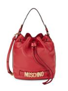 Moschino Logo Leather Bucket Bag