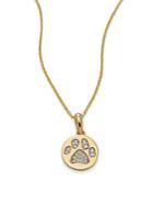 Saks Fifth Avenue Diamonds & 14k Gold Paw-print Pendant Necklace