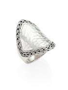 John Hardy Classic Chain Hammered Silver Heritage Marquise Ring