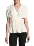 Nellie Partow Pleated V-neck Blouse