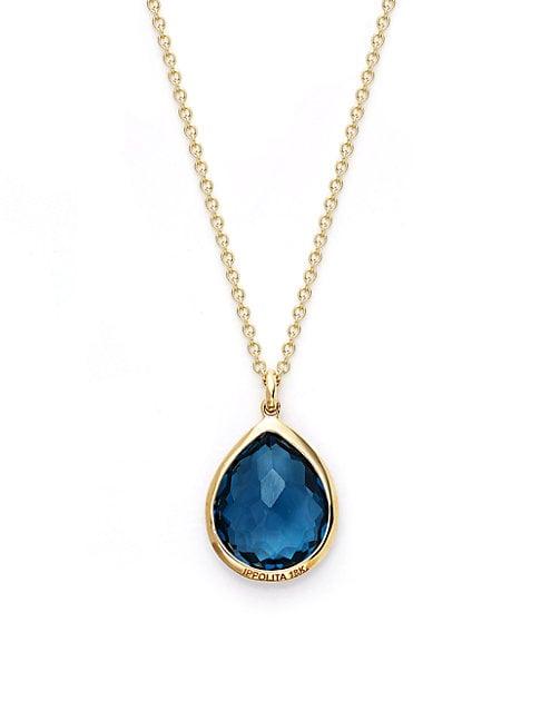 Ippolita 18k Gold & Blue Topaz Pendant Necklace
