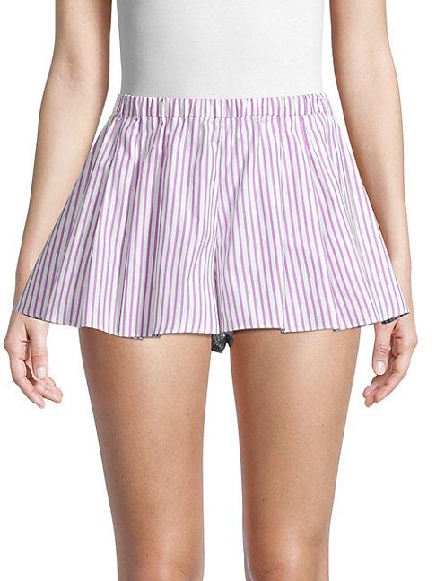 Caroline Constas Striped Cotton Shorts